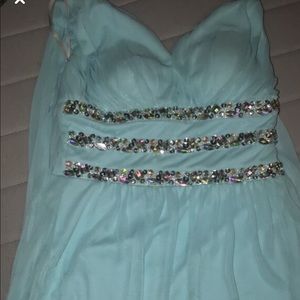 Blue floor length dress